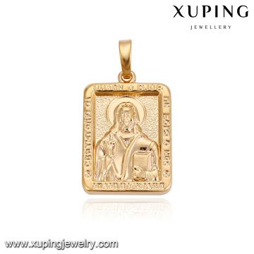 32973 Xuping shopping online plain brass pendant popular square shape gold pendant engrave image
